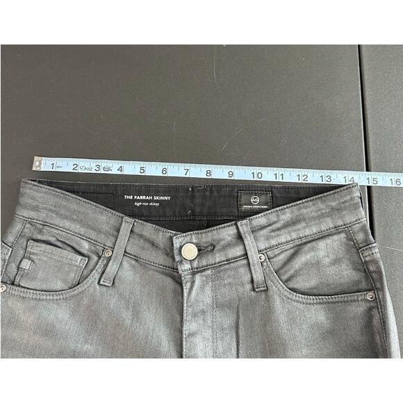AG Adriano Goldschmied The Farrah High-Rise Coated Skinny Ankle Jeans Size 27 - Picture 9 of 12
